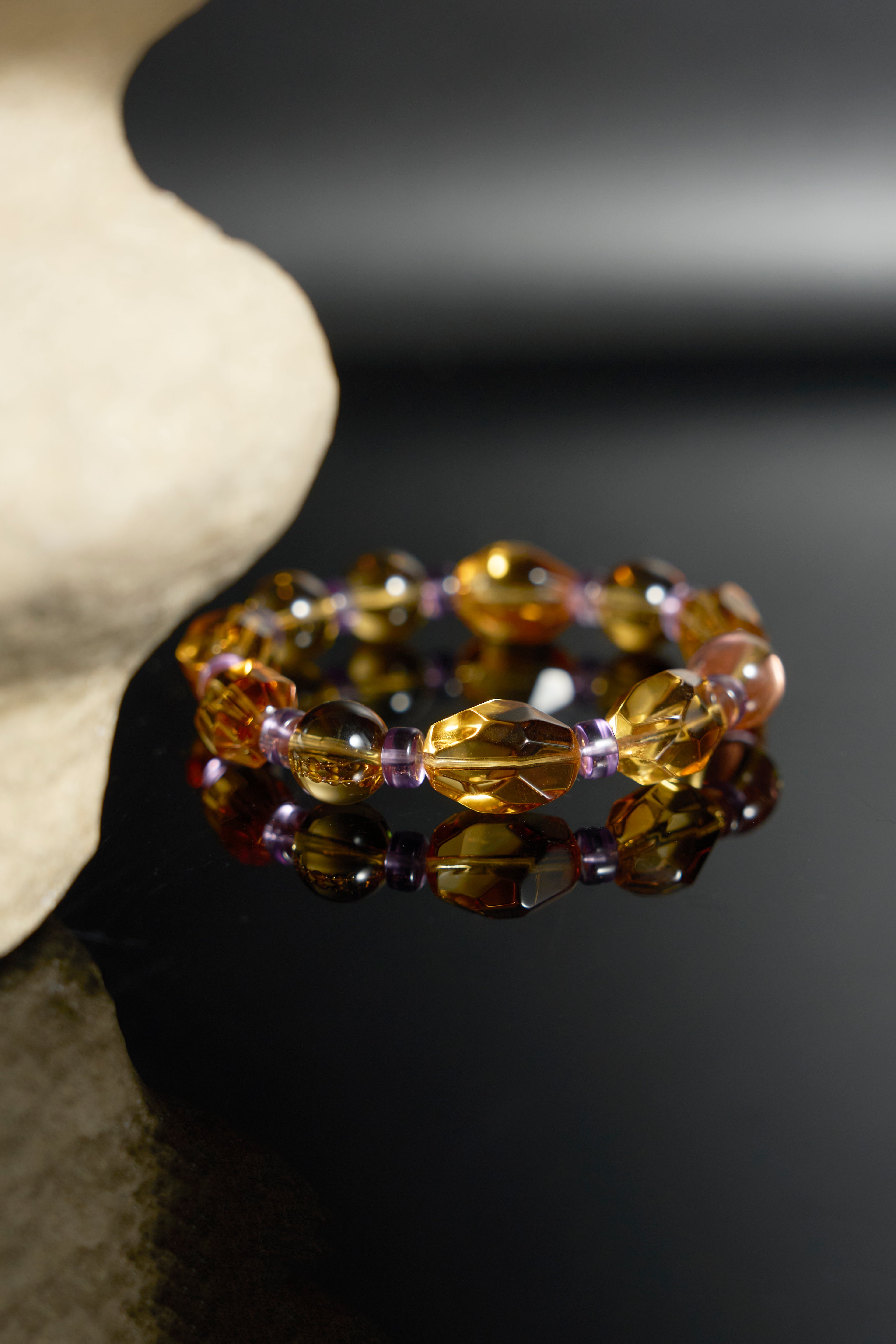 黃水晶-紫水晶手鐲