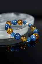 藍晶石花琥珀手鍊