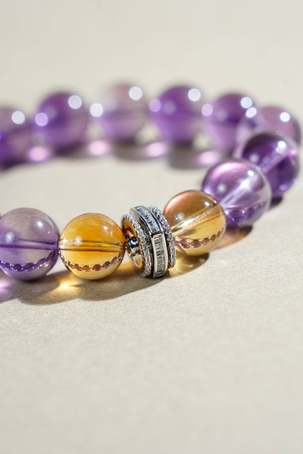 Taiora 五行 · 火生土-紫水晶手串S925銀 - 五行能量珠寶 - 圖3