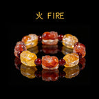 紅黃赤鐵礦石英貔貅石榴石手鐲