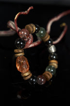 深金色發晶-紅綠幻影沉香木手鍊