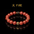 南方紅瑪瑙鑲嵌18K金沉香木手鍊