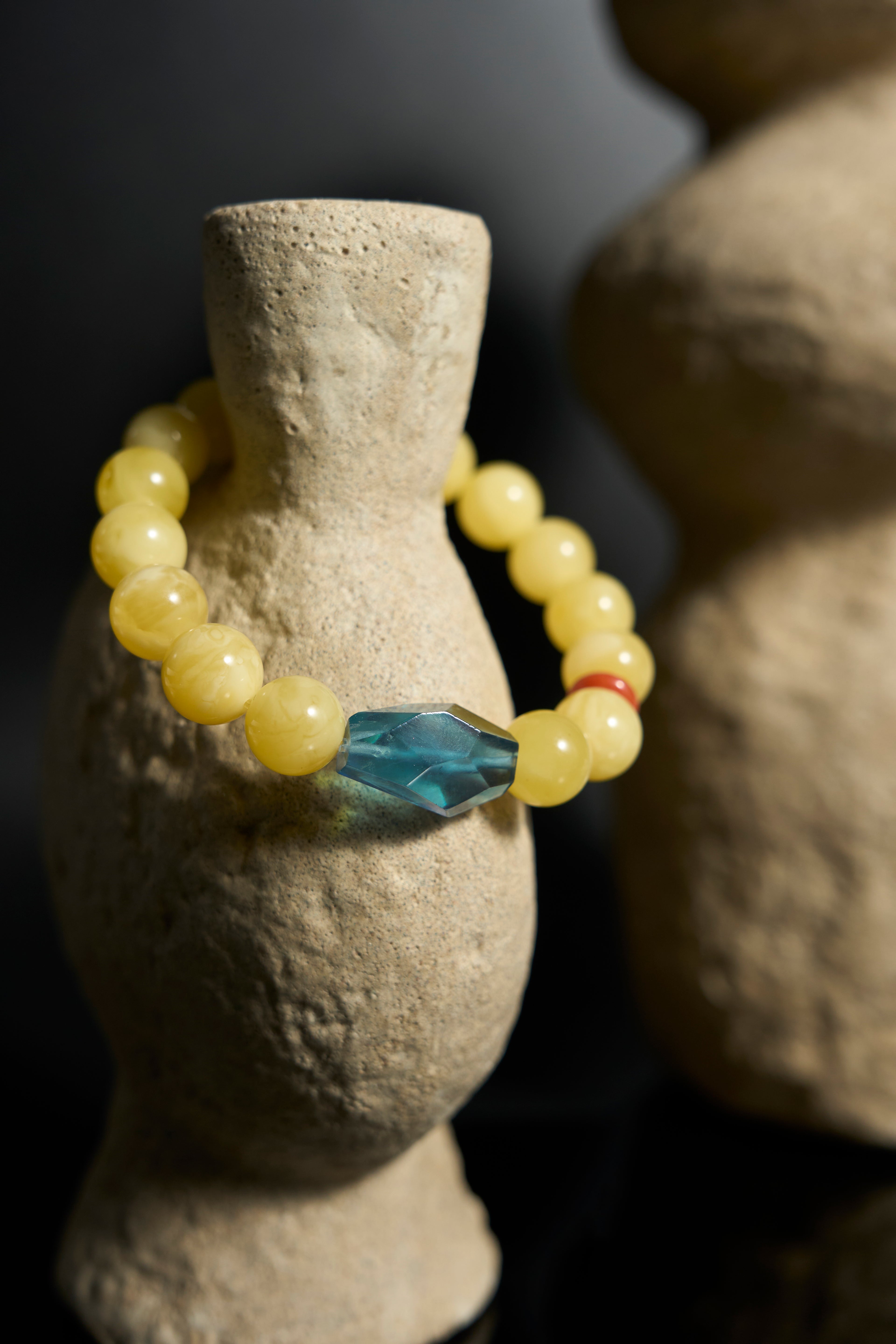 海藍寶-紅瑪瑙-琥珀手鐲