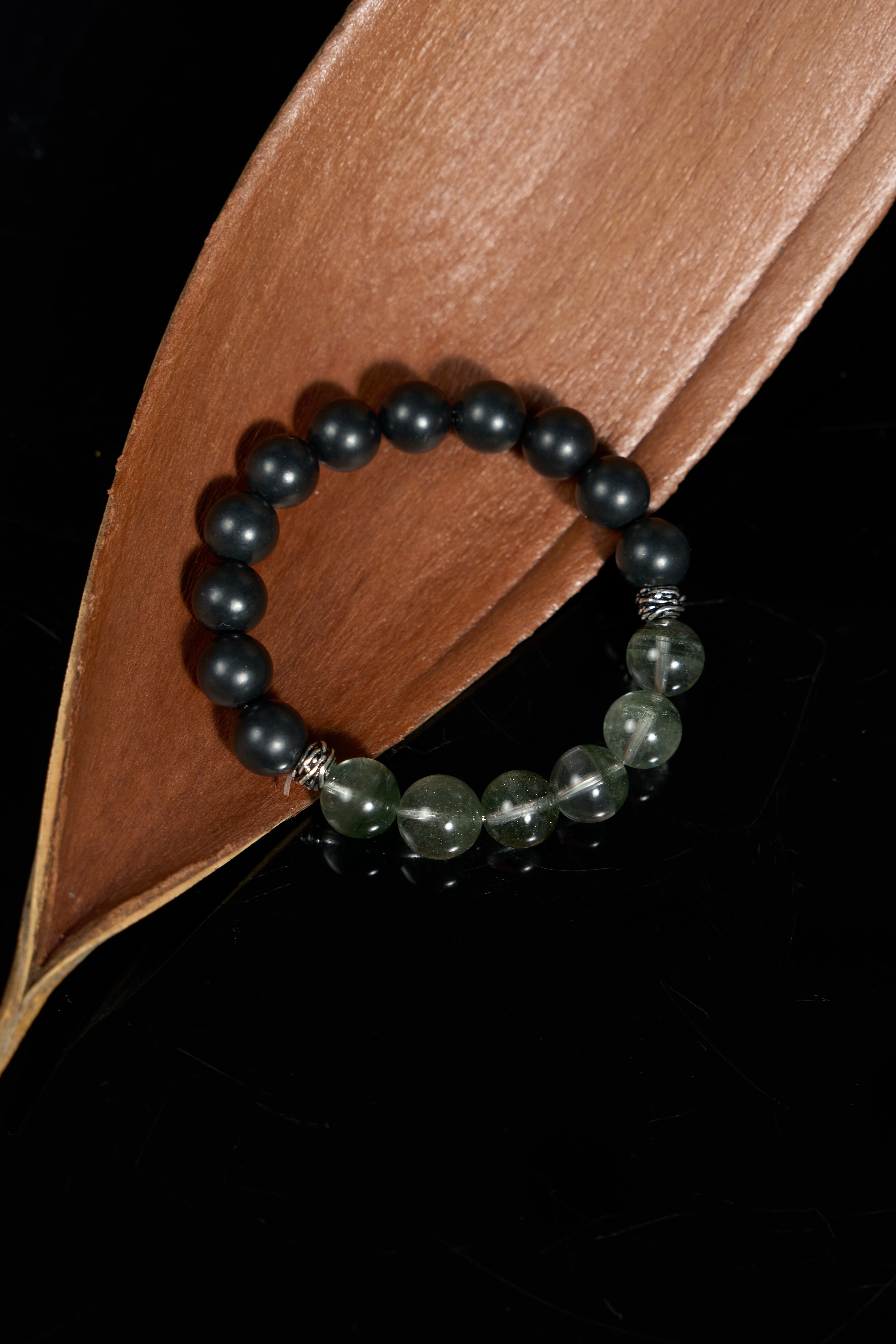 軟玉-綠色幻影石英手鍊