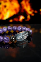 紫龍晶-藍金紅石石英-黑骨架石英手鍊