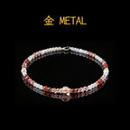 金色草莓石英月光石項鍊