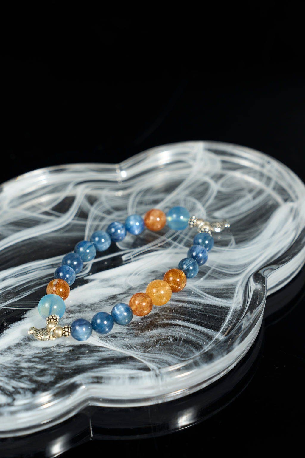 藍晶石-黃鐵礦-海藍寶石手鍊