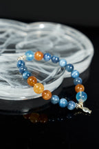 藍晶石-黃鐵礦-海藍寶石手鍊