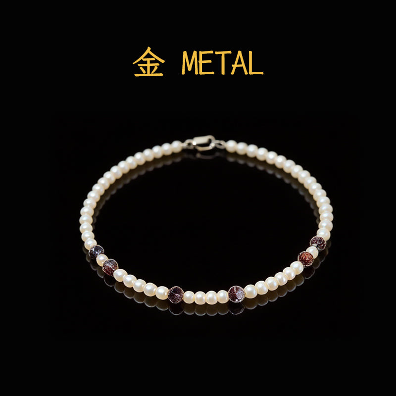 黑金草莓石英珍珠項鍊