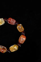 紅黃赤鐵礦石英貔貅石榴石手鐲
