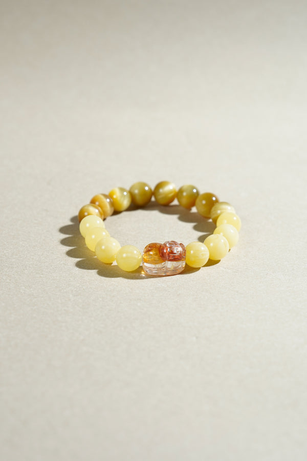 Taiora 五行土生金黃水晶手串 - 天然黃水晶能量珠寶