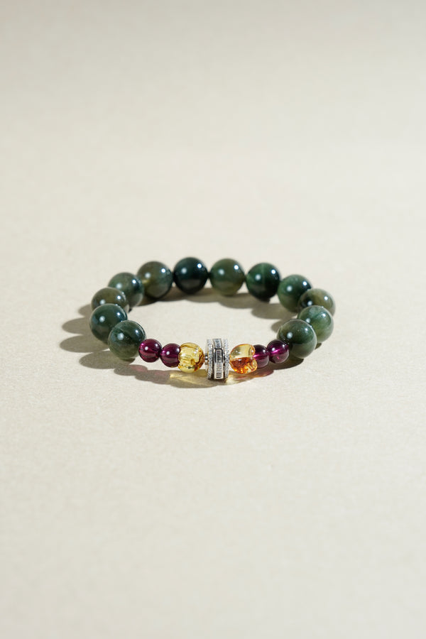 Taiora 五行 · 木-綠發晶手串S925銀 - 五行能量珠寶