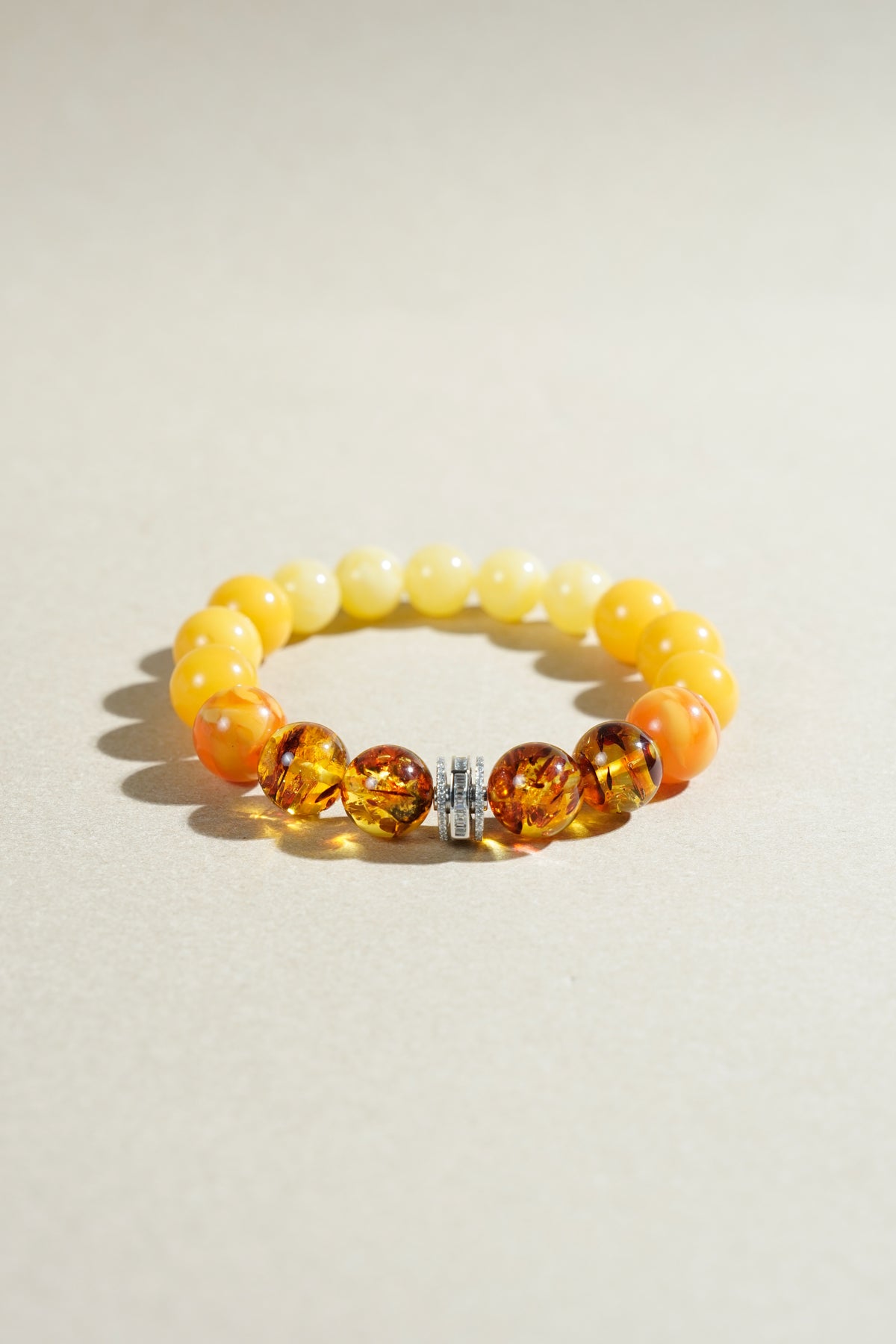 Taiora 五行 · 土生金-蜜蠟手串S925銀 - 五行能量珠寶