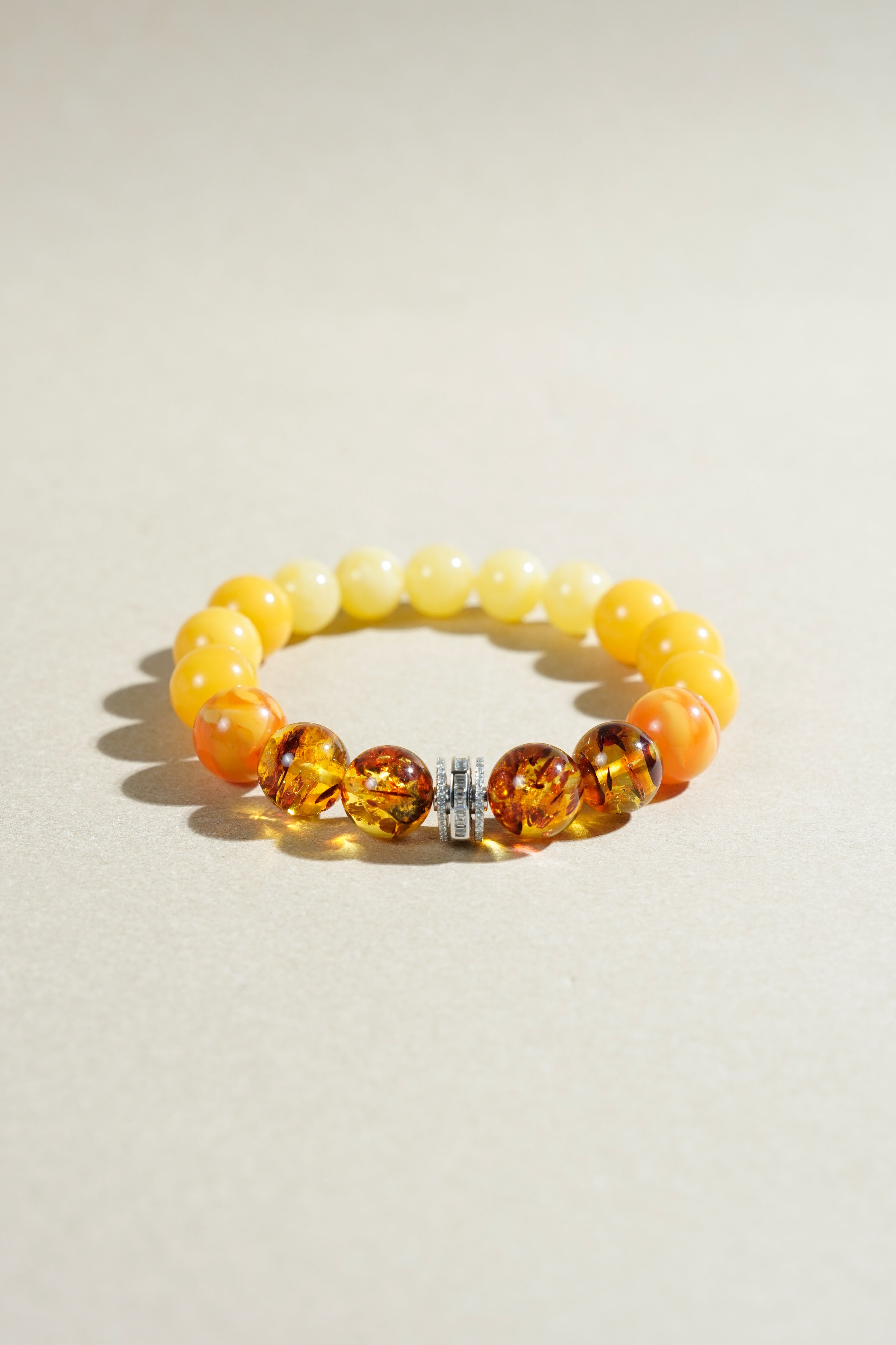 Taiora 五行 · 土生金-蜜蠟手串S925銀 - 五行能量珠寶