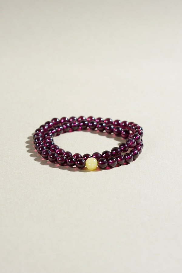 Taiora 五行 · 火生土-紫牙烏手串 - 五行能量珠寶