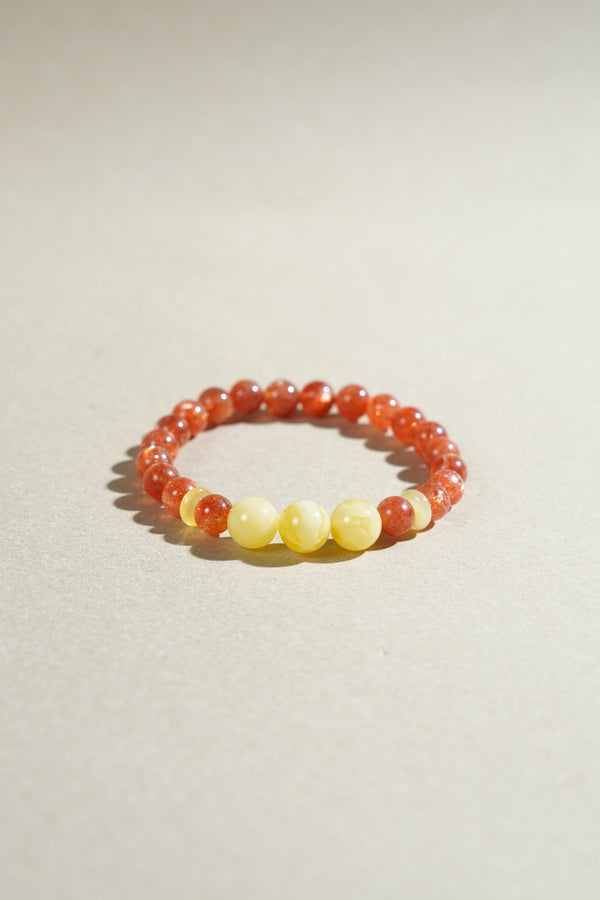 Taiora 五行 · 火生土-太陽石手串 - 五行能量珠寶